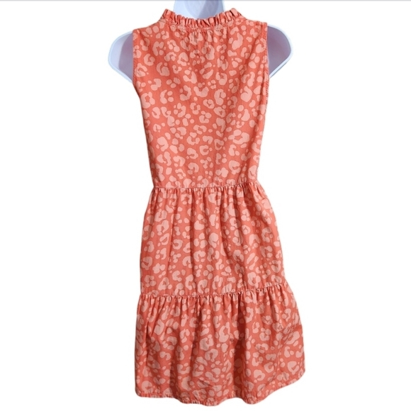 Mud Pie Coral Leopard Print Cotton Tiered Dress - Picture 4 of 6